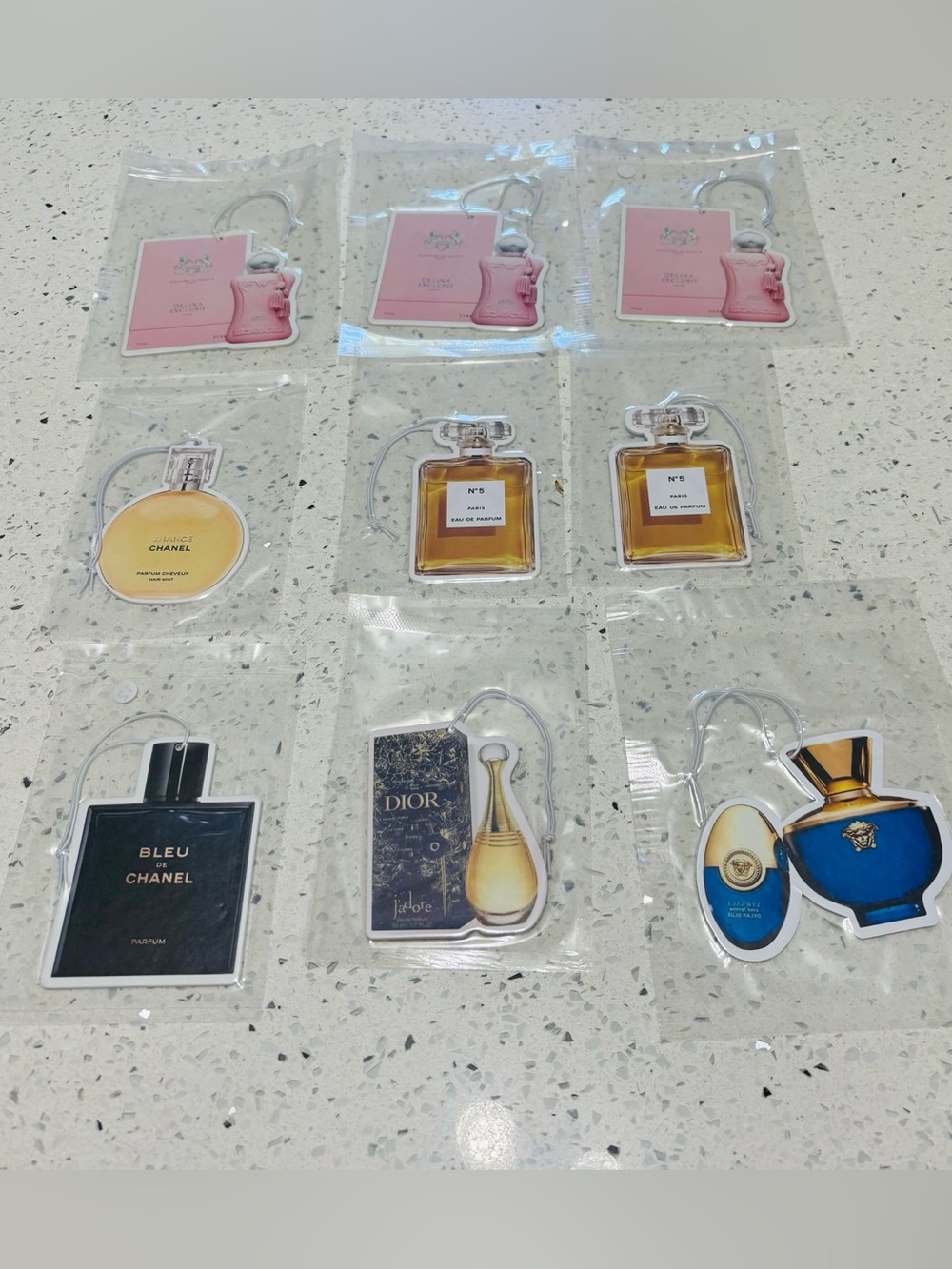 Chanel, Dior & Designer Perfume Hanging Air freshener Set